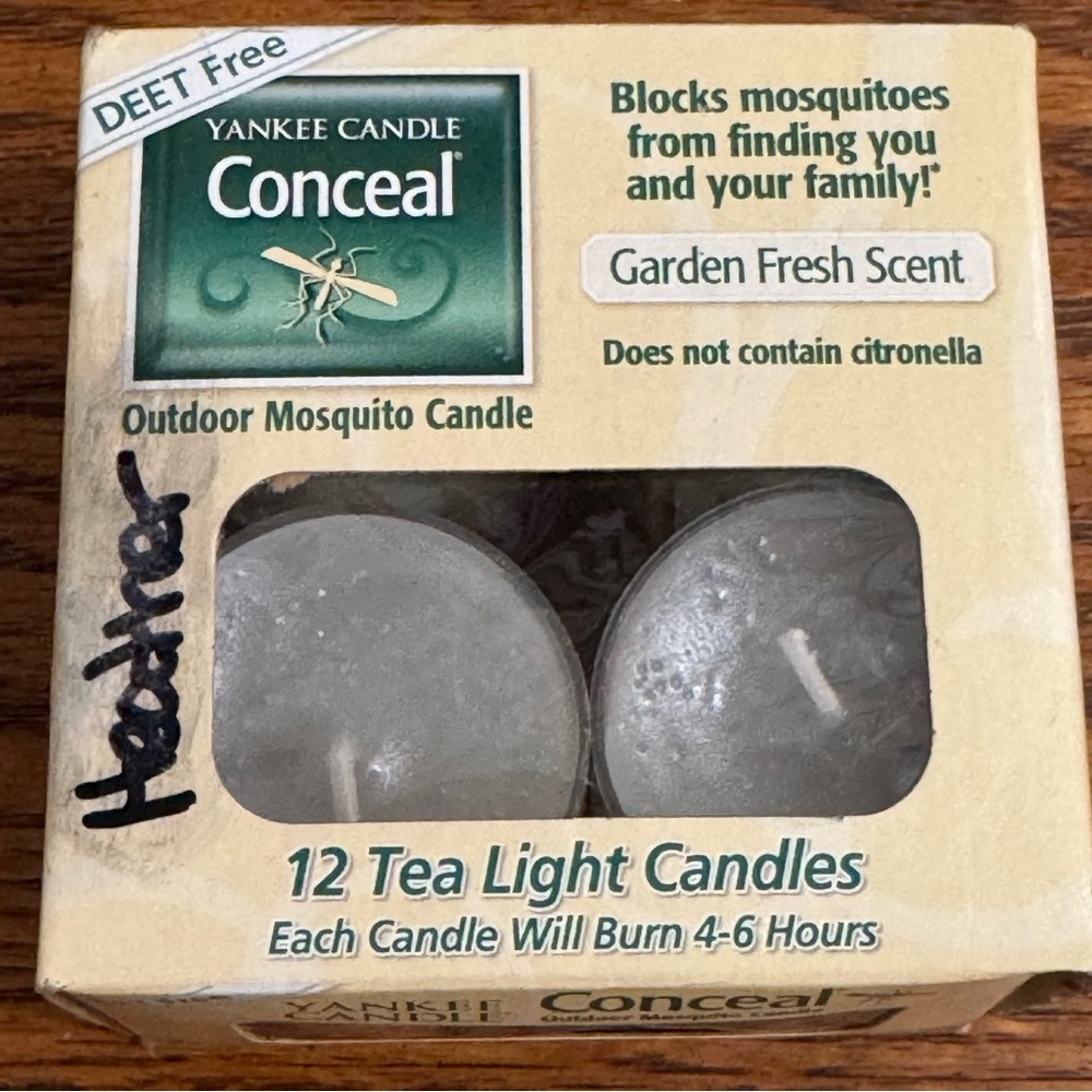NIB Yankee Candle Conceal Garden Fresh Scent 12 Tea Light Candles No Citronella